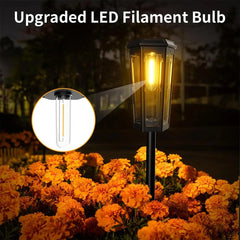 Solar Walkway Led Filament Warm Lamp For Lights Yard Outdoor Lamps