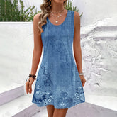 Summer Sleeveless Bohemian Dress Exclusive Print Vacation Dress