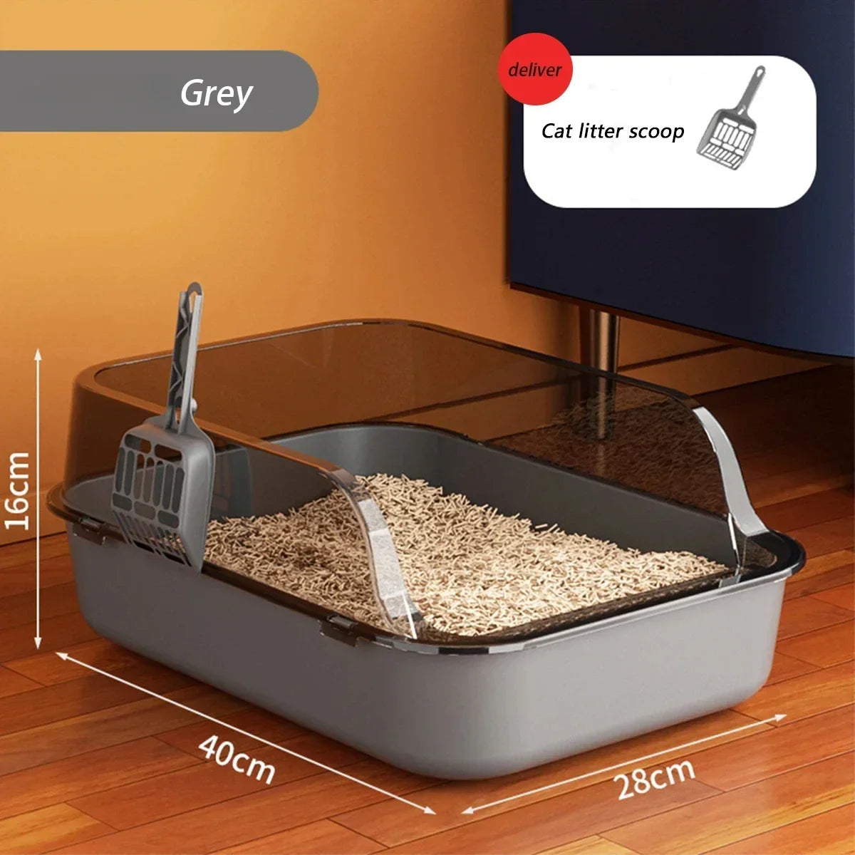 Cats Toilet Cat Litter Box Semi-enclosed High Side Splash proof