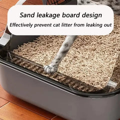 Cats Toilet Cat Litter Box Semi-enclosed High Side Splash proof