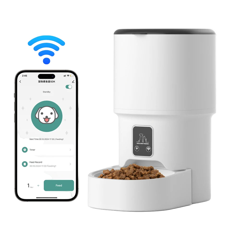 4L WIFI Button Automatic Cat Intelligent Feeder