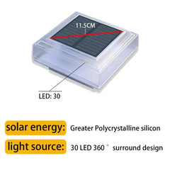 Led Solar Post Light Warm Pillar Lamp Rechargeable Outdoor