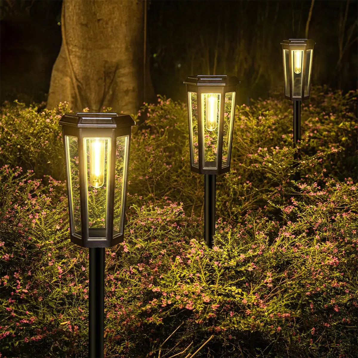 Solar Walkway Led Filament Warm Lamp For Lights Yard Outdoor Lamps