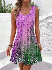 Summer Sleeveless Bohemian Dress Exclusive Print Vacation Dress